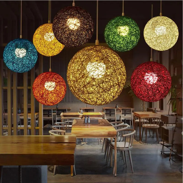Vintage Rattan Pendelleuchte - Moderne-Lampen.de