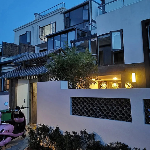 Moderne runde Glasbehälter Garten Pendelleuchte - Moderne-Lampen.de